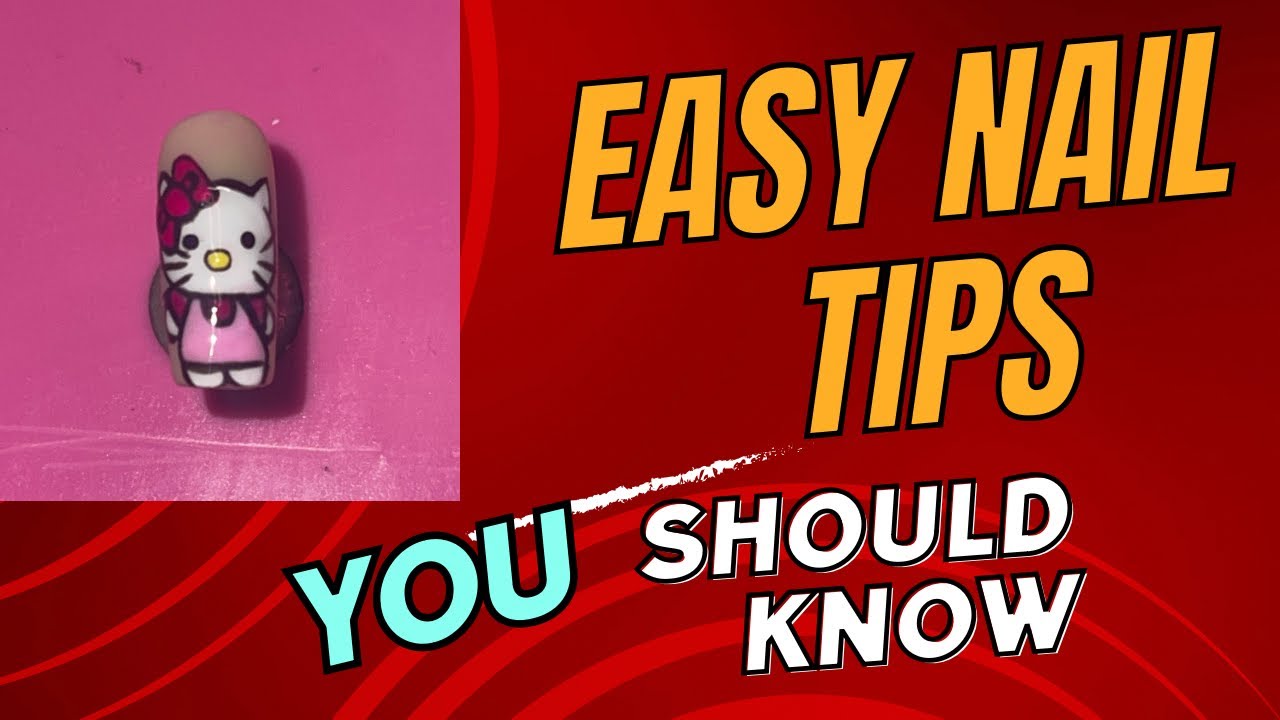 Easy Hello Kitty Nail Art Tutorial - YouTube