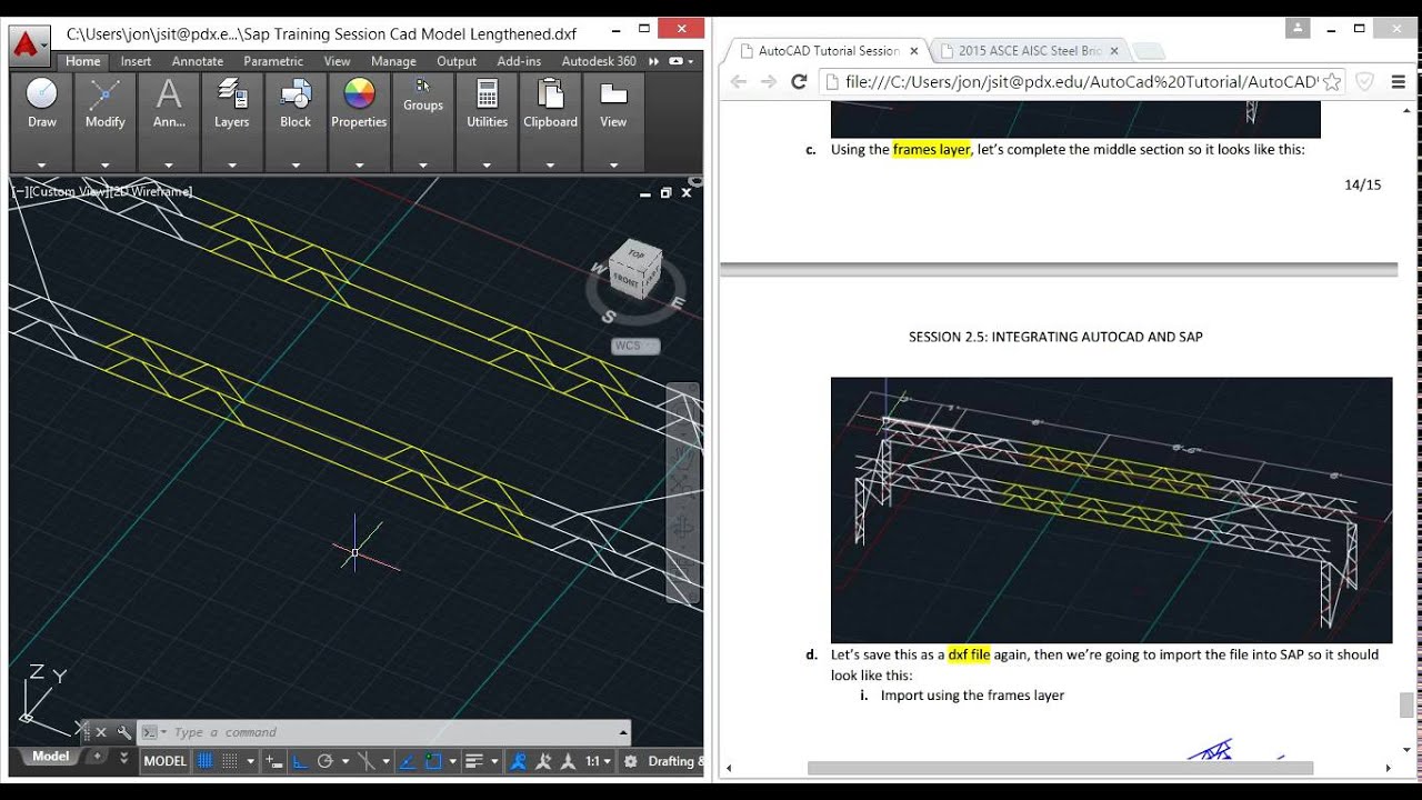 how to import .dxf to sap2000 v17