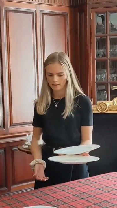 Service training waitress plate carrying. #butler #hospitality