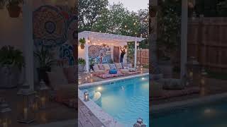 Boho luxury pool #music #bohostyle #transformation