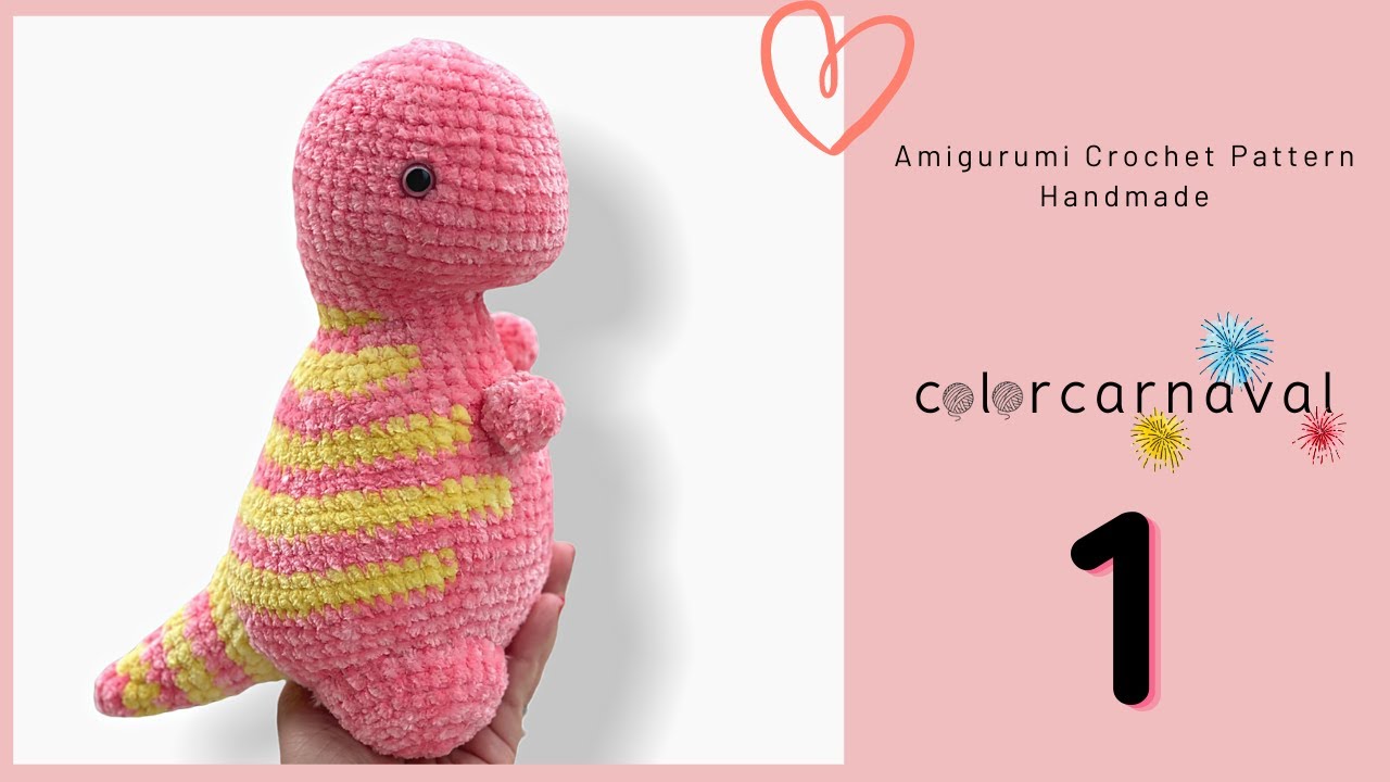 Бархатная пряжа крючком Динозавр | Часть 1