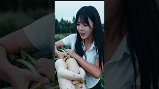 Shocking Discovery! Girl Pulls Human-Shaped Radish 😱 | Strange &amp; Unbelievable Moment