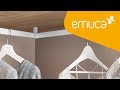 How to install a wardrobe rail with rectangular lateral, central and angular supports - Emuca