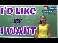 Whats the difference between Id like and I want - ESL lesson