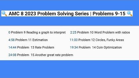 🔍 AMC 8 2023 Problem Solving Series | Problems 9-15🔍