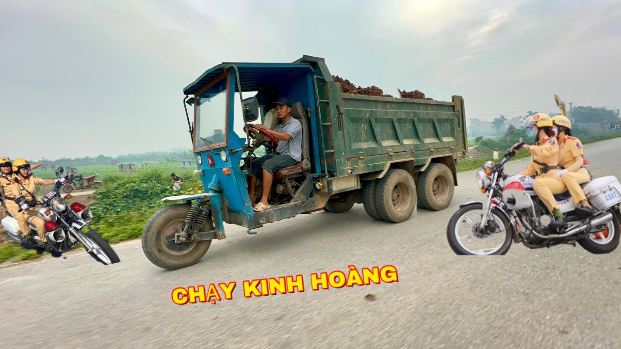 Công nông chở cát chạy tốc độ bàn thờ xem kịch tính đến phút cuối Sand truck runs very fast