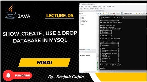 05. MySQL | How to Show ,How to Create ,How to use, and drop MySQL database in Hindi #mysqlworkbench
