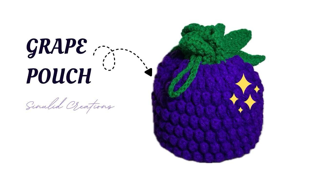 🍇 Crochet Grape Pouch Tutorial | Cute & Easy Beginner-Friendly Project