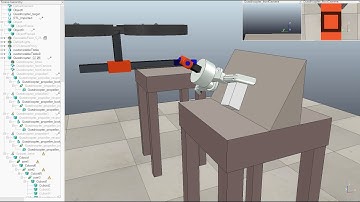 Armed Quadcopter - V-REP Simulation - Cuboid Pick and Place