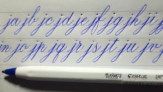 Copperplate letter j joining practice, beautiful handwriting