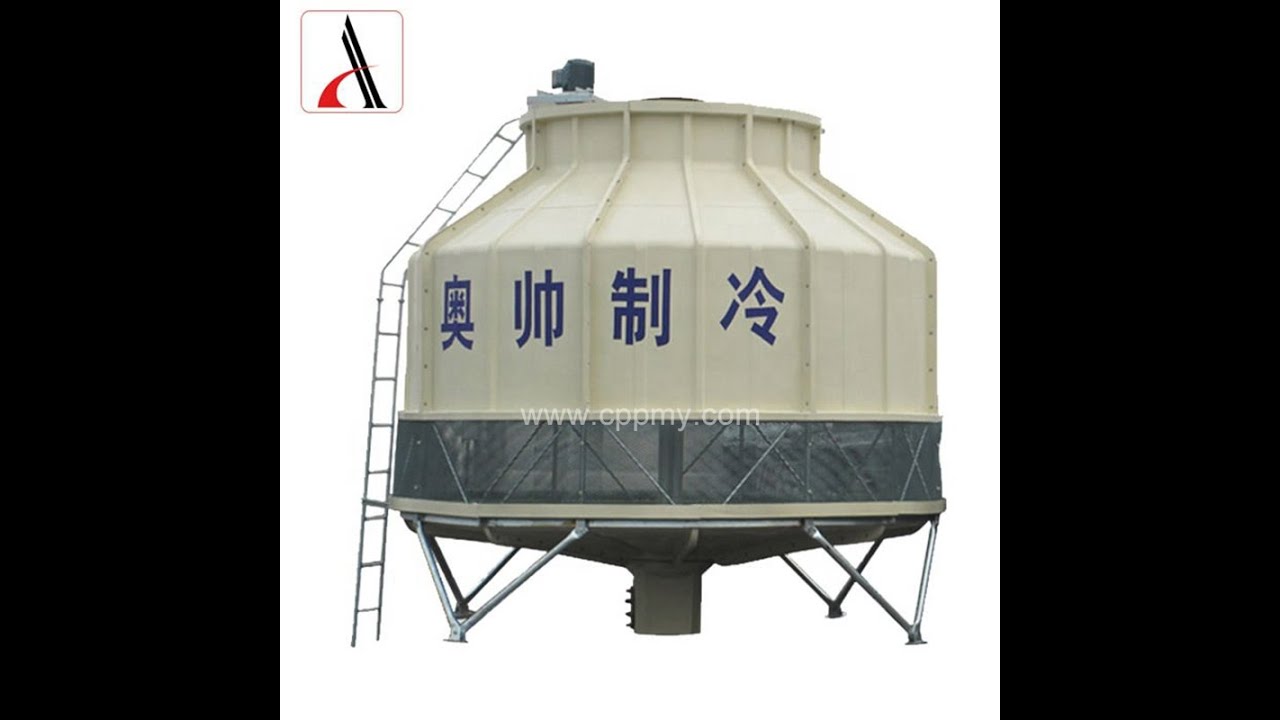 Round cooling tower installation - YouTube