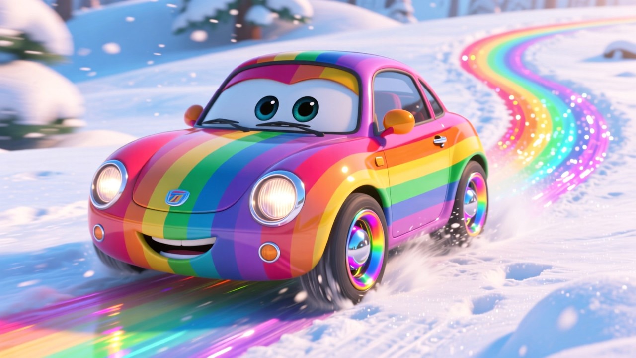 Panda Snow Wroom Car 🐼❄️🚗 Fun Winter Ride for Kids | Learn Numbers & Vehicles with Panda