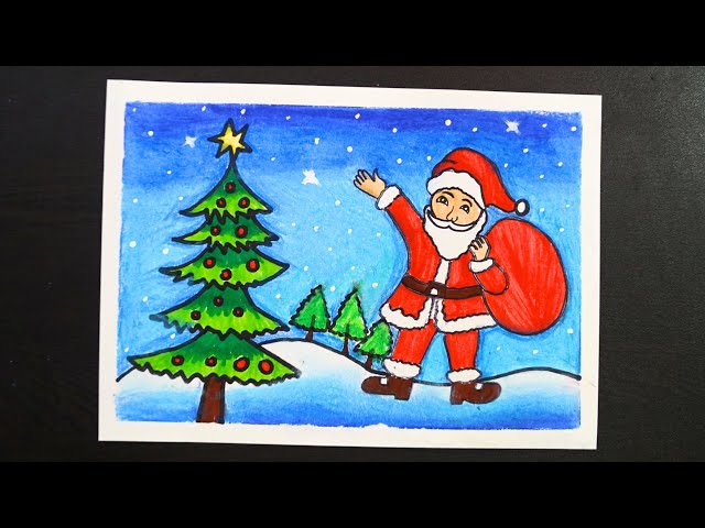 Free Vector  Hand draw christmas winter scenery of cold weather and frost  christmas tree sketch background