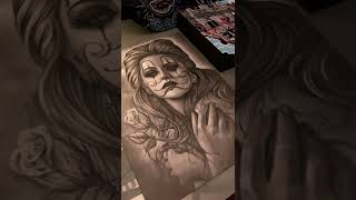 Drawing Chicano Art / Clown Girl #chicano #chicanostyle #clowngirl #drawing #mexicanstyle