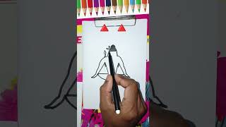 very easy drawing 🖌️Shivji🌺 with 2 triangles 🔺🔺#shorts