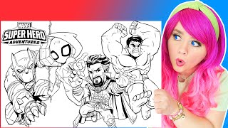 Coloring Marvel SuperHero Coloring Pages | Black Panther, Ghost-Spider, Doctor Strange, and The Hulk