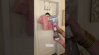 How to use a garment steamer on creases Conair Turbo ExtremeSteam Hand-Held Fabric Steamer GS59