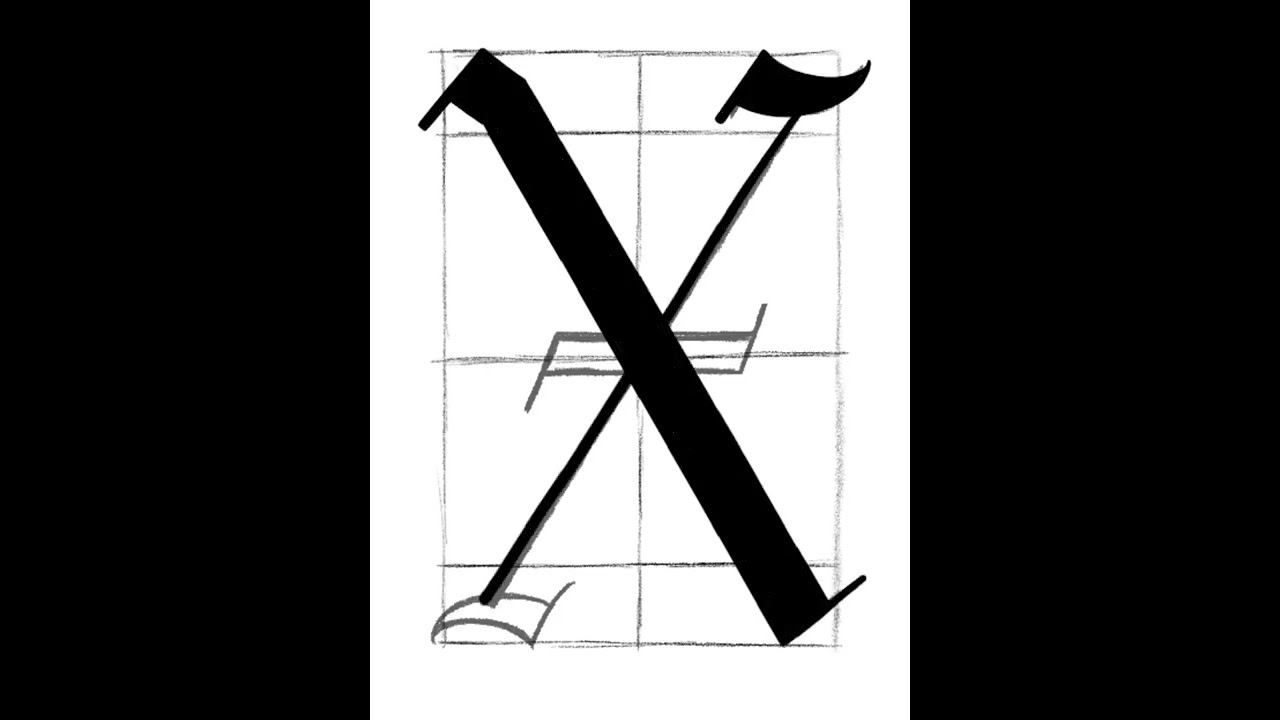 How to Draw Gothic Letter X - Custom Lettering (Instrumental by DJ Traverse)