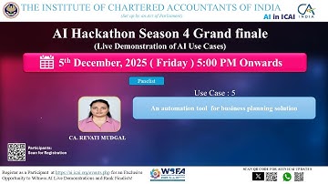 AI Hackathon S4 GF UC5 – An automation tool for business planning solution – CA. Revati Mudgal
