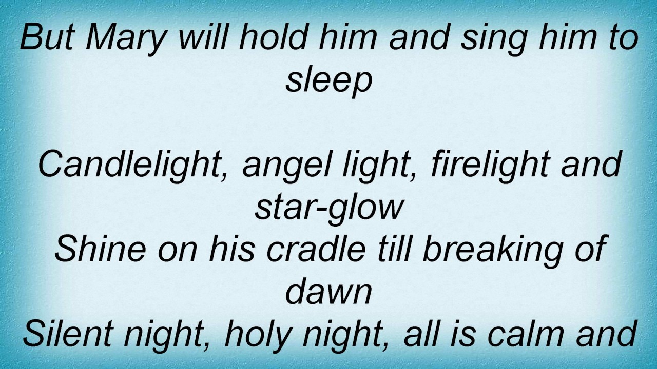 Aled Jones Candlelight Carol Lyrics YouTube