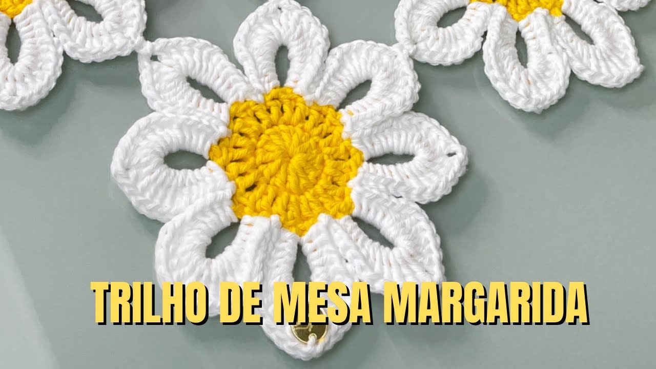 Trilho de Mesa Margarida - Como fazer um lindo trilho de Mesa ou um americano em crochê