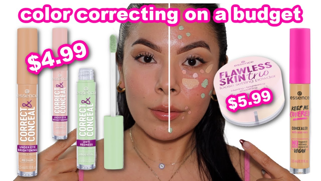 How to Color correct on a budget using ESSENCE (brighten under eyes + minimize redness)