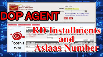 Post Office RD Aslaas number and installments registration