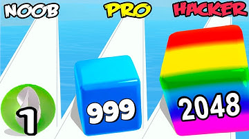 NOOB vs PRO vs HACKER in Marble Run 3D-Color Ball Race