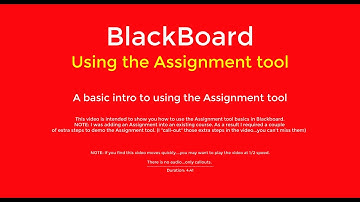 BlackBoard -- Using the Assignment tool