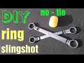 Making a ring slingshot frameless shooting notie only for flat bands