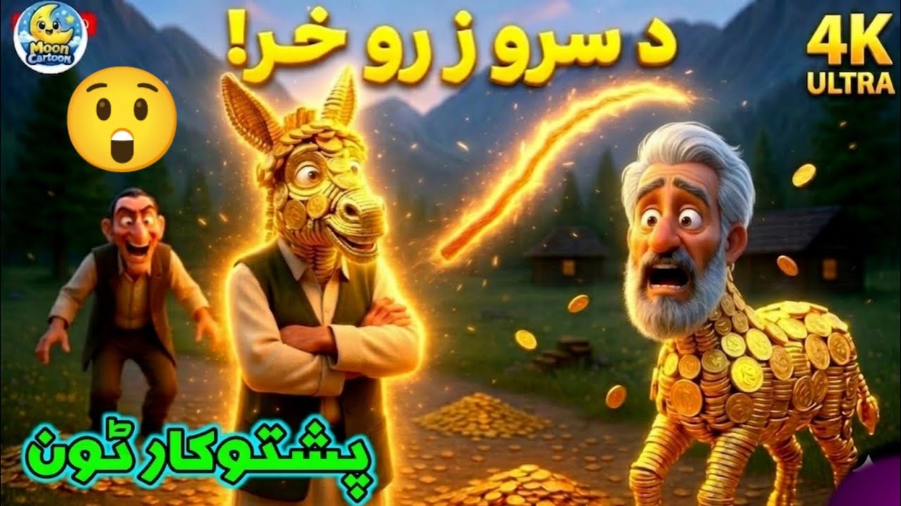 Poshto Cartoon | د سرو زرو خر - YouTube