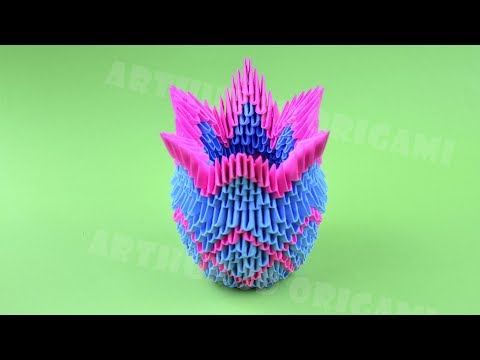 Kağıt parçalardan origami vazo ♡ DIY Nasıl origami vazo 3D yapmak