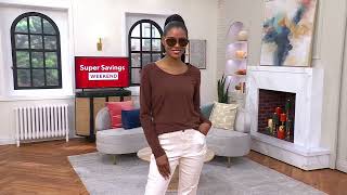 Belle by Kim Gravel Primabelle Long Sleeve Scoop Neck Top on QVC