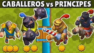 PRINCIPE + PRINCIPE OSCURO vs CABALLERO + MEGA  CABALLERO | CUAL ES EL MEJOR DUO? | CLASH ROYALE