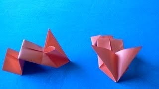 HOW TO MAKE AN ORIGAMI JUMPING RABBIT , DIY Toys Paper Crafts- Conejo de papel, Manualidades