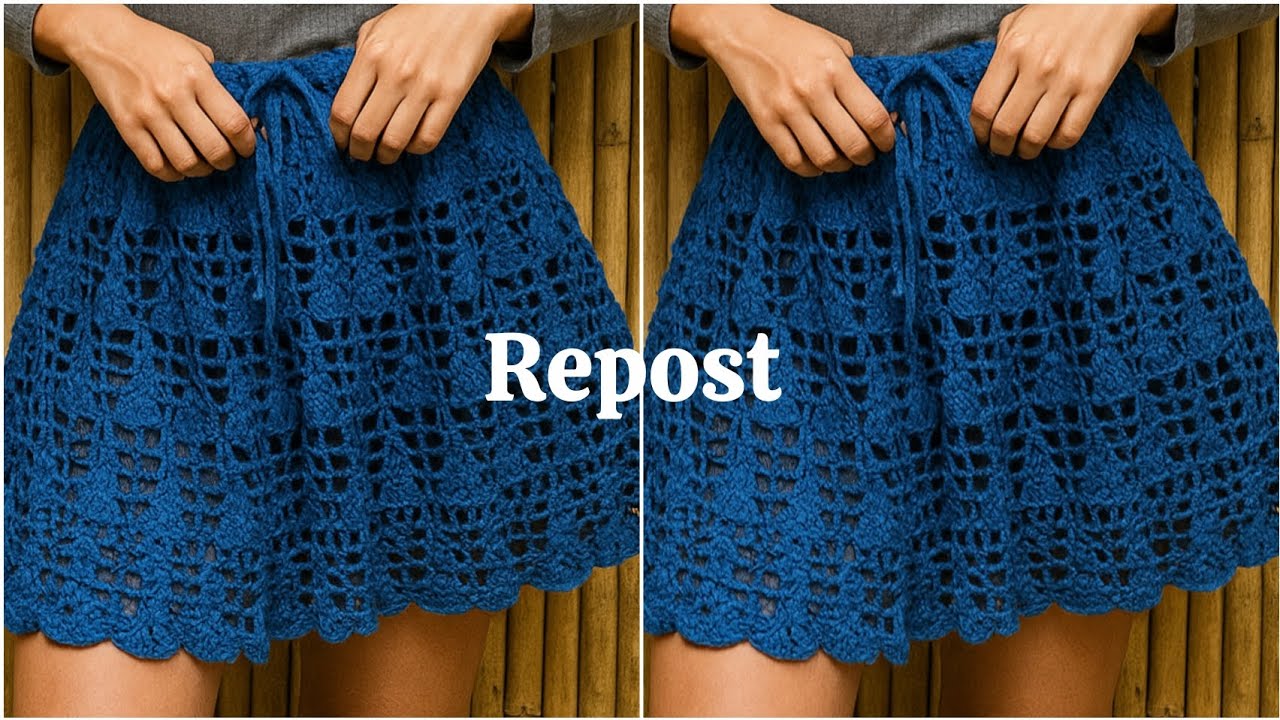 ✂️Saia rodada de Crochê Passo a passo