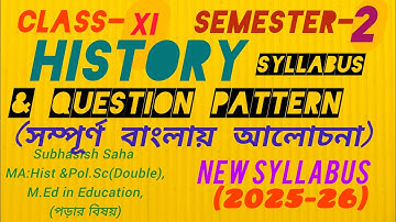 Class XI 2nd Semester History Syllabus# 2nd Semester Class XI History Question Pattern 