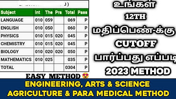 How To Calculate 12th CutOff Mark 2023 In Tamil | 12th CutOff Mark Calculation 2023 Method| Sparkerz