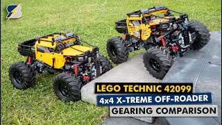 Comparing the gearing upgrade options of the LEGO Technic 42099 4X4 X-treme Off-Roader