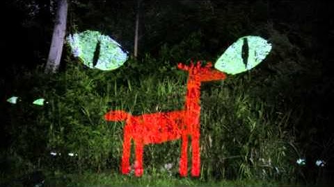 Stop motion mapping in nature under moon light animation mapping video film technology