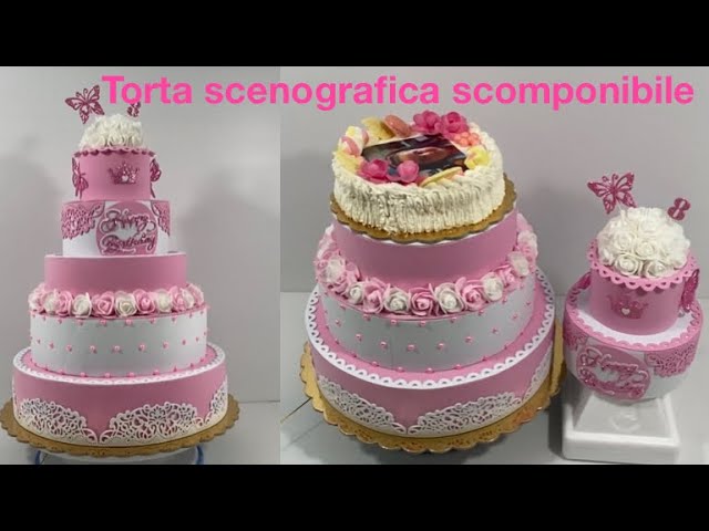 Torta scenografica in gomma Eva scomponibile principessa (Barbie) 