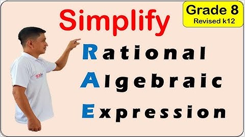 Grade 8 Simplify Rational Algebraic Expression First quarter Week 6 MATATAG #math8 #howtosimplify