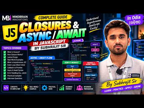 JavaScript Closures & Async/Await Explained | JavaScript in Odia | Subhrajit Sir