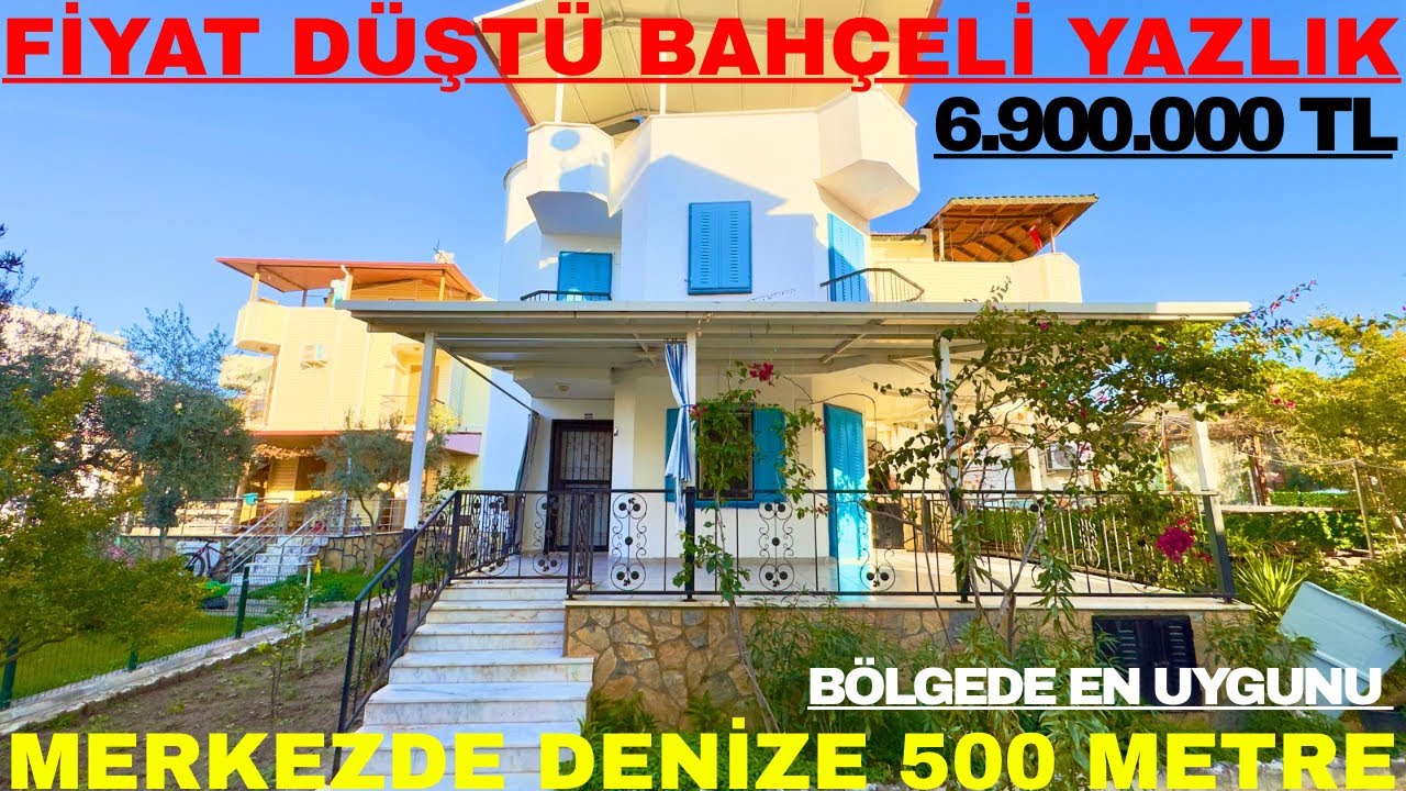 📌‼️MERKEZİ KONUM‼️📌 AKBÜKTE DENİZE 500 MT BAHÇELİ 3+1  EŞYALI YAZLIK 6.900.000 TL