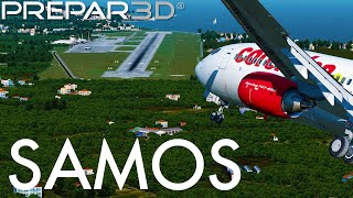 P3D V4.5 | Samos EXTREME Landing for the First Time! PMDG 737-800