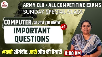 Important Questions (Part 1) | Computer Live Class for All Competitive Exams | By Megha Ma