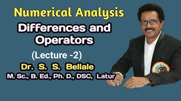 Math | B.Sc.T.Y. | Numerical Analysis | Differences | Lect. 2 | Dr. S. S. Bellale | DSCL