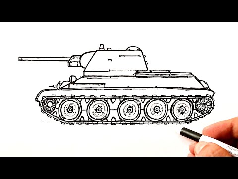 Как нарисовать Танк Т-34-76