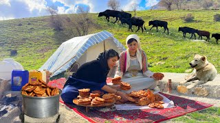 Baking Local Bread called 'Beji' in the spring camp of the village | Nomadic life by Village Events 20,754 views 1 month ago 11 minutes, 26 seconds