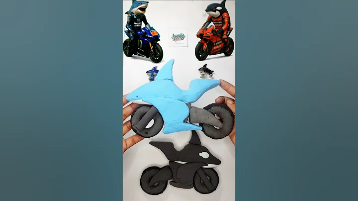 Italian Brainrot Color Mixing tralalero tralala and orcalero orcala Motorbike made of clay 🦈👟🐬👟🏍🤩😍🥰💖